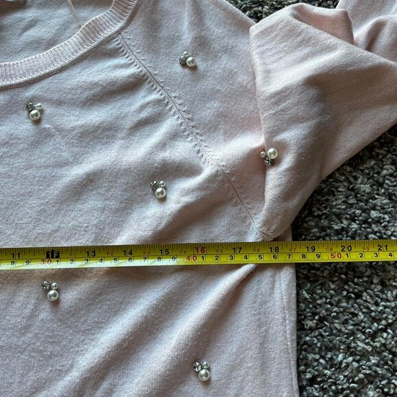 Baby Pink Philosophy Blouse Womens XL Rhinestone Long Sleeve Bedazzled Coquette - Picture 5 of 7